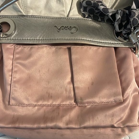 Vintage Coach Ashley Cream and Silver Leather purse - Picture 7 of 9